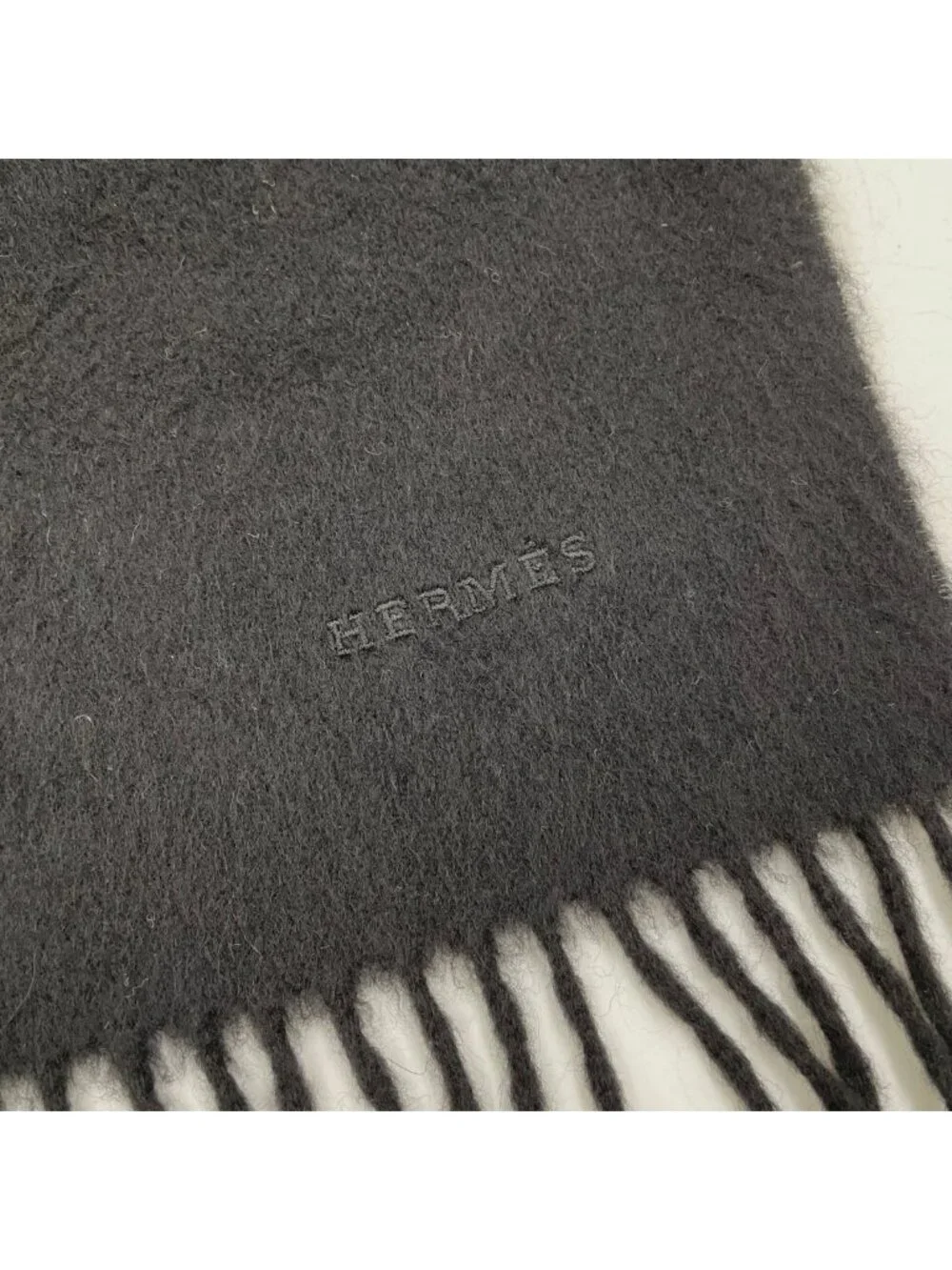 ★SOLD★ Hermes Cashmere Black Scarf - Picture 3 of 8